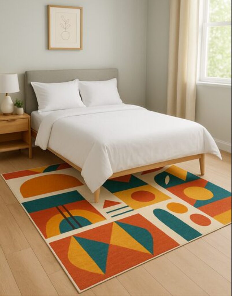 modern bedroom rug